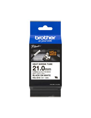 Brother HSE-251E cinta para impresora de etiquetas Negro sobre blanco