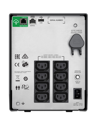 APC SMC1500IC sistema de alimentación ininterrumpida (UPS) Línea interactiva 1,5 kVA 900 W 8 salidas AC