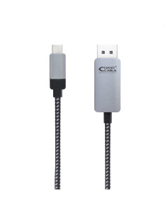 Nanocable 10.15.5002 adaptador de cable de vídeo 1,8 m USB Tipo C DisplayPort Aluminio, Negro 2