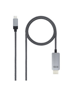 Nanocable 10.15.5103 adaptador de cable de vídeo 3 m USB Tipo C HDMI Aluminio, Negro