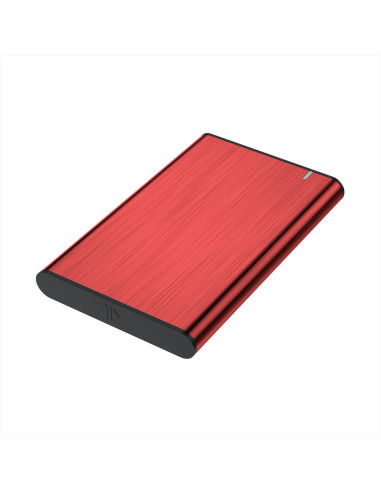 AISENS Caja Externa 2,5" ASE-2525RED 9.5mm SATA a USB 3.0 USB3.1 Gen1, Rojo