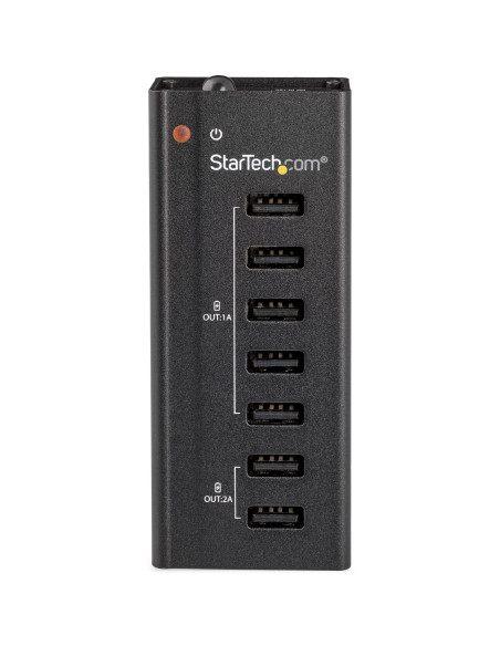 StarTech.com Estación de Carga USB de 7 Puertos Autónoma - 5x Puertos de 1A y 2x Puertos de 2A - Base de Carga USB