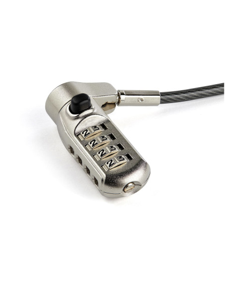 StarTech.com Cable de 2m de Seguridad Universal 3 en 1 para Ordenadores Portátiles - Cable con Candado de Combinación de 4