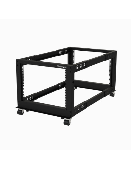 StarTech.com Rack 8U Móvil de Marco Abierto de 4 Columnas para Servidores - Rack de 19 Pulgadas para Equipo de Red e