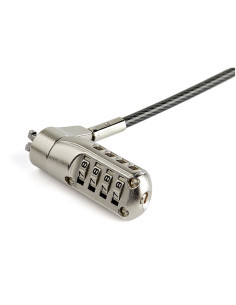 StarTech.com Cable de 2m de Seguridad para Ordenador Portátil - con Candado - para Ranura Nano - de Combinación 2