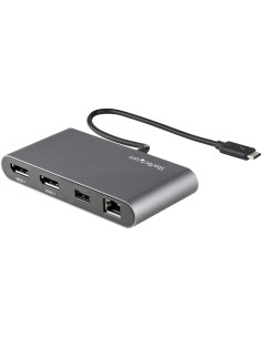 StarTech.com Mini Dock Thunderbolt 3 - Docking Station Portátil para 2 Monitores con DP 4K 60Hz, 1x Hub USB-A (USB 3.0 5 Gbps), 2