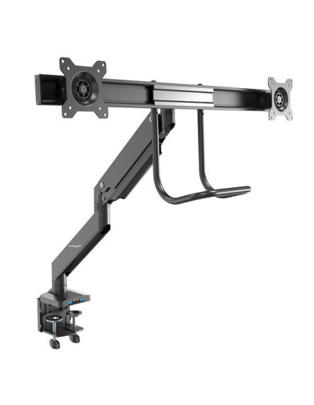 StarTech.com Brazo de Soporte de Montaje para 2 Monitores - con 2 Puertos USB 3.0 - con Instalación por Grommet o Mordaza para