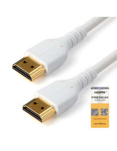 StarTech.com Cable de 1m HDMI 2.0 Certificado Premium de alta velocidad con Ethernet - Durable - UHD 4K 60Hz - con Fibra de