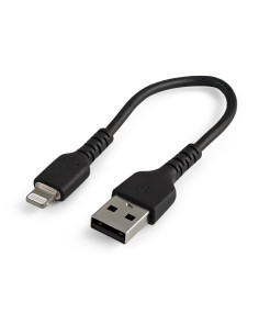 StarTech.com Cable Resistente USB-A a Lightning de 15 cm Negro - Cable de Sincronización y Carga USB Tipo A a Lightning con