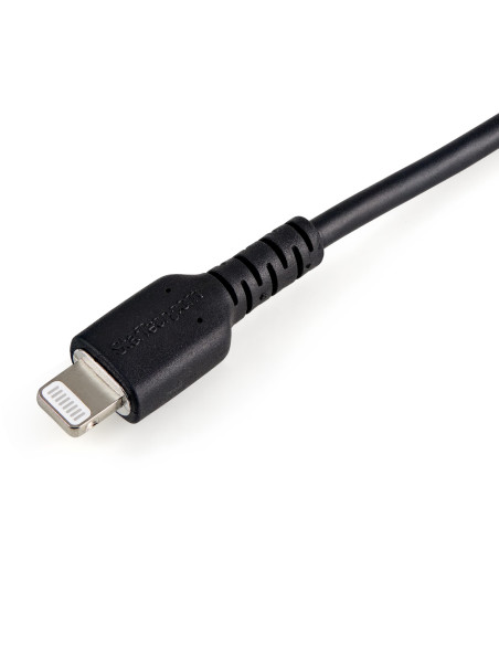 StarTech.com Cable Resistente USB-A a Lightning de 15 cm Negro - Cable de Sincronización y Carga USB Tipo A a Lightning con