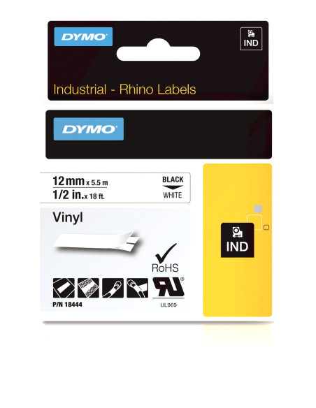 DYMO Etiquetas de Vinilo IND- 12mm x 5,5m