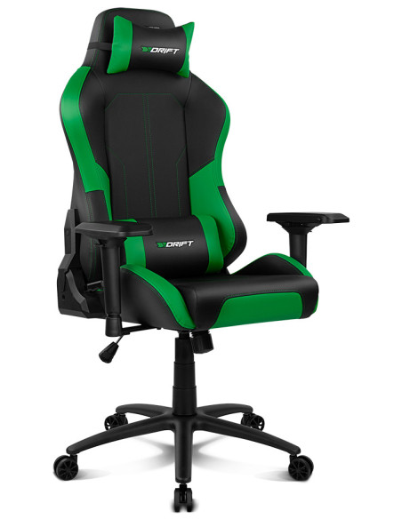 DRIFT DR250 Silla para videojuegos de PC Asiento acolchado tapizado Negro, Verde