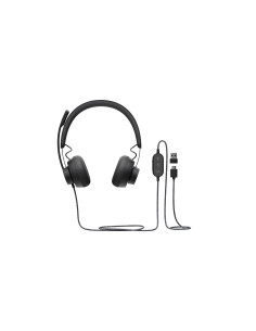 Logitech 981-000870 auricular y casco Auriculares Alámbrico Diadema Llamadas Música USB Tipo C Grafito