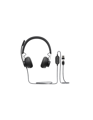Logitech 981-000870 auricular y casco Auriculares Alámbrico Diadema Llamadas Música USB Tipo C Grafito