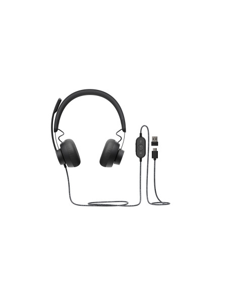 Logitech 981-000870 auricular y casco Auriculares Alámbrico Diadema Llamadas Música USB Tipo C Grafito