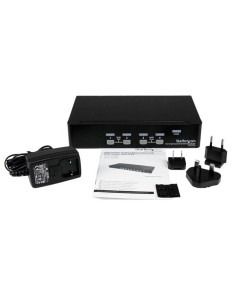 StarTech.com Conmutador Switch KVM 4 Puertos de Vídeo VGA USB 2.0 - 1U Rack Estante
