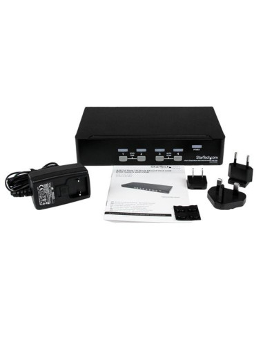 StarTech.com Conmutador Switch KVM 4 Puertos de Vídeo VGA USB 2.0 - 1U Rack Estante