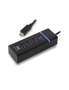 Ewent EW1137 hub de interfaz USB 3.2 Gen 1 (3.1 Gen 1) Type-C 5000 Mbit s Negro