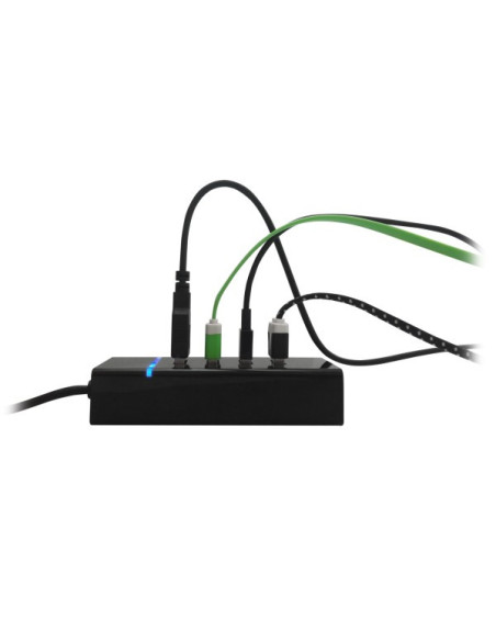 Ewent EW1137 hub de interfaz USB 3.2 Gen 1 (3.1 Gen 1) Type-C 5000 Mbit s Negro