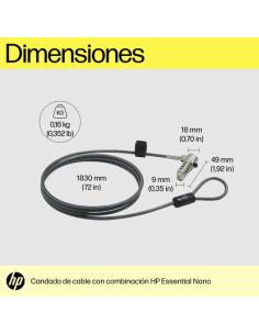 HP Bloqueo de cable esencial con combinación Nano
