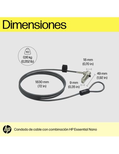 HP Bloqueo de cable esencial con combinación Nano