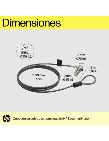 HP Bloqueo de cable esencial con combinación Nano