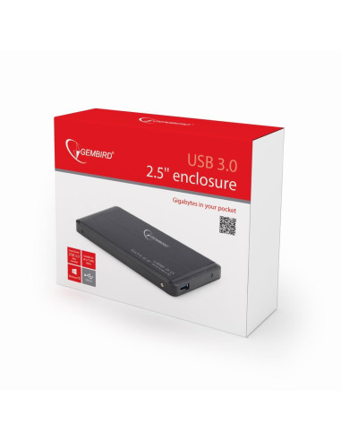 Gembird EE2-U3S-2 caja para disco duro externo Caja de disco duro (HDD) Negro 2.5"