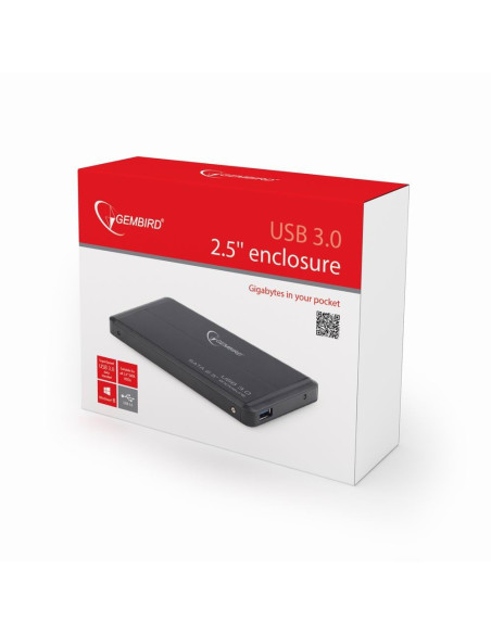 Gembird EE2-U3S-2 caja para disco duro externo Caja de disco duro (HDD) Negro 2.5"
