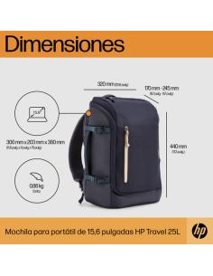 HP Mochila para portátil Travel de 15,6 pulgadas y 25 litros azul
