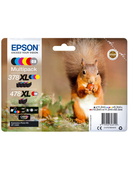 Epson Squirrel Multipack 6-colours 378XL   478XL Claria Photo HD Ink