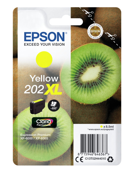 Epson Kiwi Singlepack Yellow 202XL Claria Premium Ink