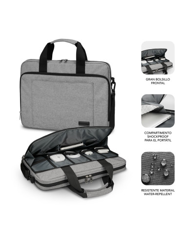 SUBBLIM Maletín Ordenador Air Padding Laptop bag 13,3-14" Grey