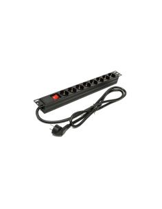 Phasak Regleta 19" 8 tomas con interruptor 1.5 m - BNS 1518
