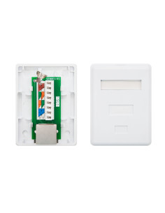 Nanocable ROSETA DE SUPERFICIE PARA RJ45 CAT.6 FTP 1 TOMA, BLANCO