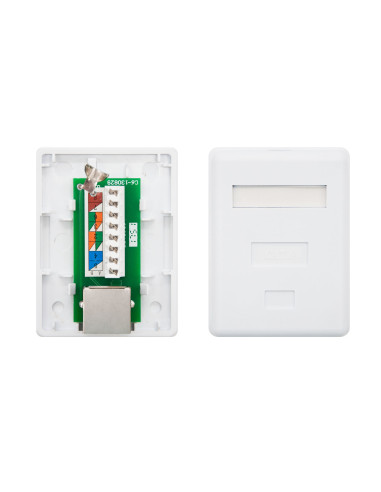 Nanocable ROSETA DE SUPERFICIE PARA RJ45 CAT.6 FTP 1 TOMA, BLANCO