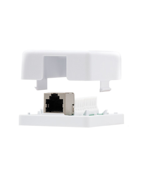 Nanocable ROSETA DE SUPERFICIE PARA RJ45 CAT.6 FTP 1 TOMA, BLANCO