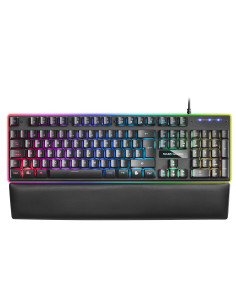 Mars Gaming MK320ES, Teclado Gaming H-Mech, 13 Modos RGB y Halo, Reposamuñecas Acolchado, Antighosting, Idioma Español, Color