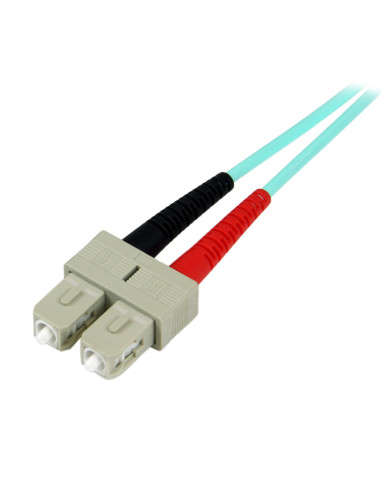 StarTech.com Cable de 2m de Fibra Óptica Multimodo OM3 LC a SC UPC - Full Duplex 50 125µm - para Redes de 100G - LOMMF VCSEL -