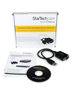 StarTech.com Cable Profesional de 0,3m USB a Puerto Serie Serial RS232 DB9 con Retención del Puerto COM
