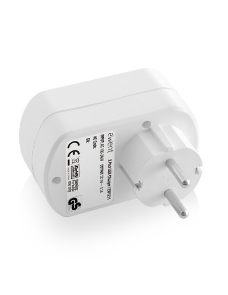 Ewent EW1211 cargador de dispositivo móvil Smartphone, Tableta Blanco Corriente alterna Interior
