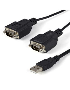 StarTech.com Cable 1,8m USB a 2 Puertos Serie Serial RS232 DB9 Retención del Puerto de Asignación COM