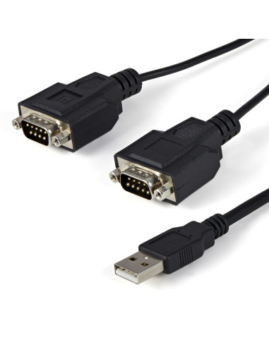 StarTech.com Cable 1,8m USB a 2 Puertos Serie Serial RS232 DB9 Retención del Puerto de Asignación COM