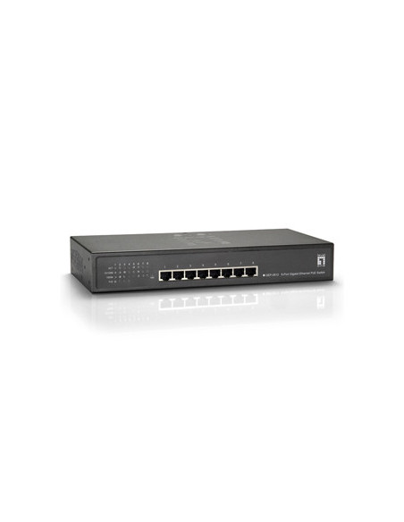 LevelOne Switch Gigabit Ethernet PoE de 8 puertos, 61.6W, 802.3at PoE+, 4 Puertos PoE
