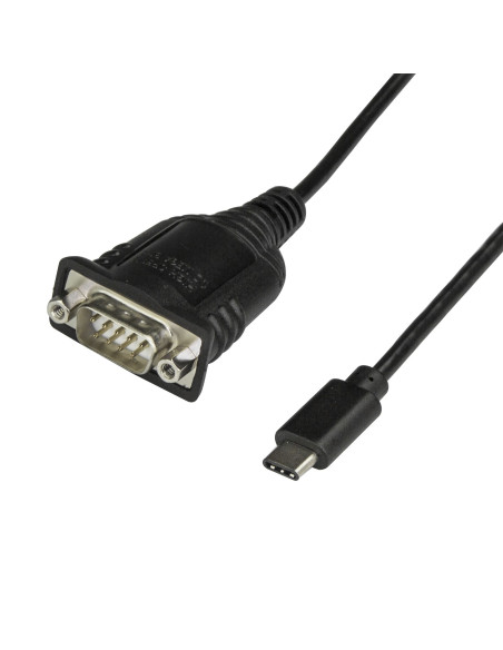 StarTech.com Adaptador Cable de 40cm USB-C a Serie - Cable Conversor USB TipoC a Serie DB9 RS232 - Cable USBC Serial para PLCs,