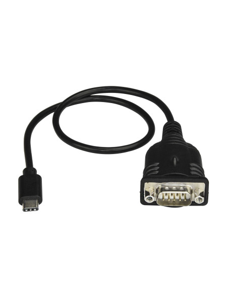StarTech.com Adaptador Cable de 40cm USB-C a Serie - Cable Conversor USB TipoC a Serie DB9 RS232 - Cable USBC Serial para PLCs,