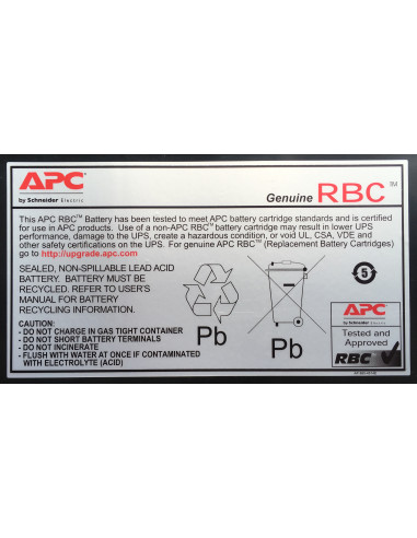 APC RBC48 batería para sistema ups Sealed Lead Acid (VRLA) 7 Ah