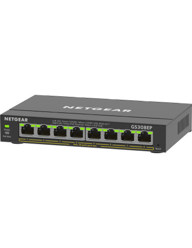 NETGEAR 8-Port Gigabit Ethernet PoE+ Plus Switch (GS308EP) Gestionado L2 L3 Gigabit Ethernet (10 100 1000) Energía sobre