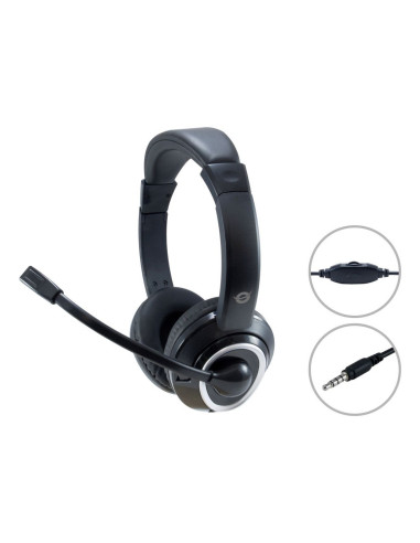 Conceptronic POLONA02B auricular y casco Auriculares Alámbrico Diadema Juego Negro