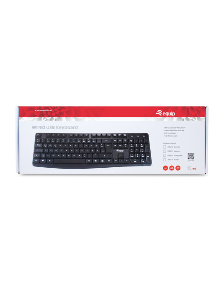 Equip 245211 teclado Oficina USB QWERTY Español Negro