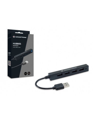 Conceptronic HUBBIES05B hub de interfaz USB 2.0 480 Mbit s Negro